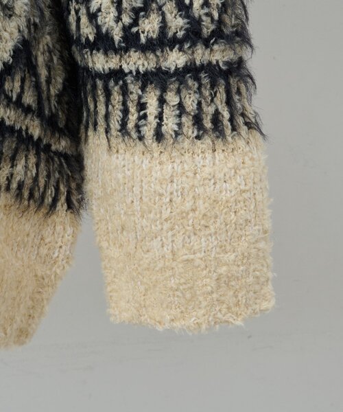 BEARDSLEY（ビアズリー）の「ビッグフェアアイル柄プルオーバー（ニット/セーター・レディース・ブラック/ベージュ・FREE）」の16枚目の写真
