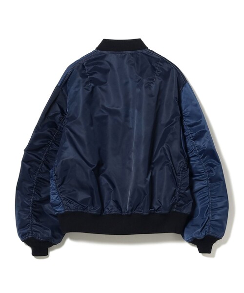 BEAMS(ビームス)の「クレイジー MA-1 ジャケット【ワイドフィット】(ブルゾン・メンズ・ブラック/ネイビー/オリーブ・L/S/XL/M)」の9枚目の写真