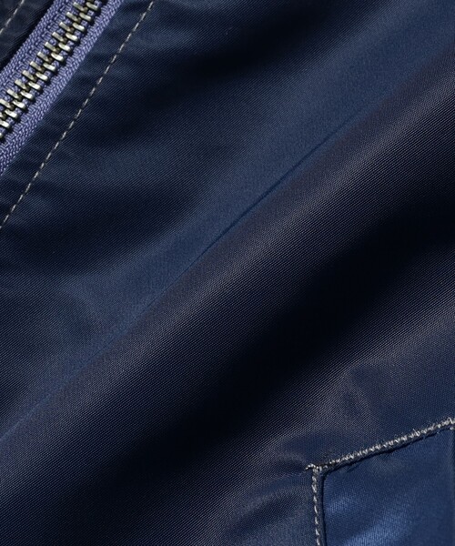BEAMS(ビームス)の「クレイジー MA-1 ジャケット【ワイドフィット】(ブルゾン・メンズ・ブラック/ネイビー/オリーブ・L/S/XL/M)」の8枚目の写真