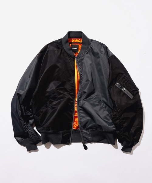 BEAMS(ビームス)の「クレイジー MA-1 ジャケット【ワイドフィット】(ブルゾン・メンズ・ブラック/ネイビー/オリーブ・L/S/XL/M)」の6枚目の写真