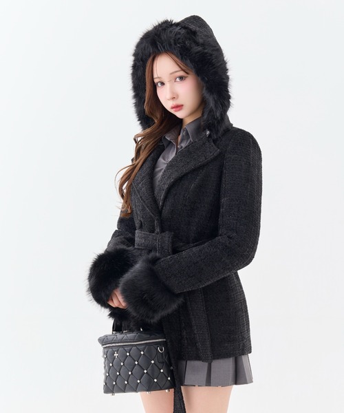 andwang（アンドワン）の「Twinkle Button Tweed Coat（ダウン