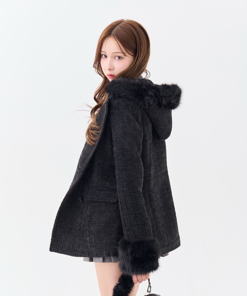 Twinkle Button Tweed Coat（ダウンジャケット/コート）｜andwang