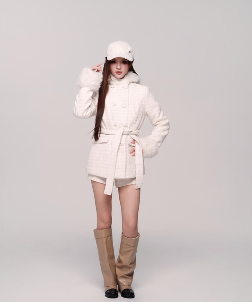 Twinkle Button Tweed Coat（ダウンジャケット/コート）｜andwang