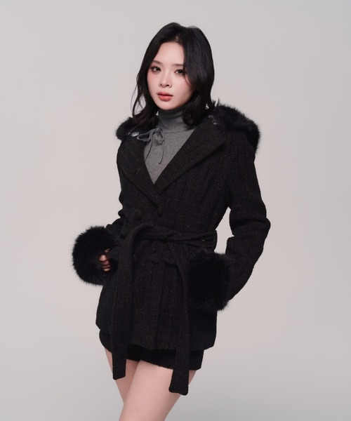 ジャケット・アウター andwang Twinkle Button Tweed Coat Twinkle Button Tweed Coat（ダウンジャケット/コート）｜andwang