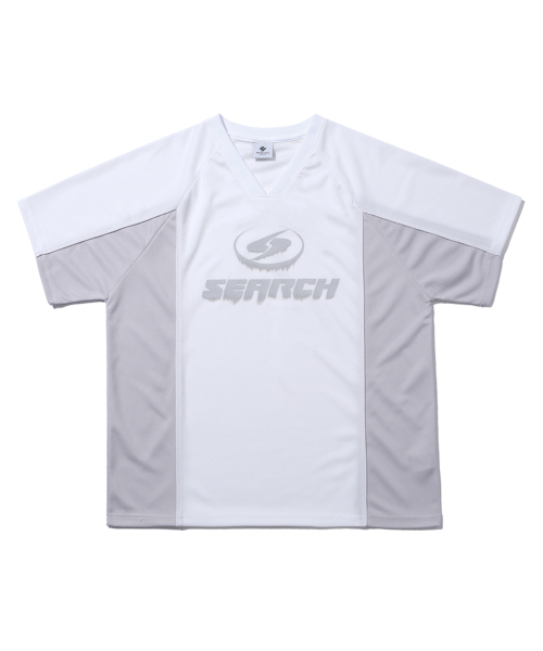SEARCH410(サーチ410)の「スポーツVネッククールジャージ半袖Tシャツホワイト(Tシャツ/カットソー・メンズ・その他・MEDIUM/LARGE)」の1枚目の写真