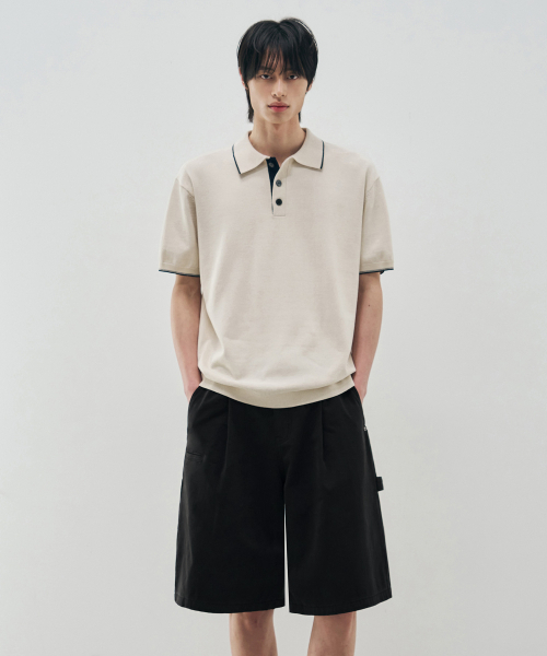 DRAW FIT（ドローフィット）の「【DRAW FIT×DAILY ROOM】ロバーストバミューダワイドチノパンツ【BLACK】（その他パンツ・メンズ・その他・X-LARGE/MEDIUM/LARGE）」の2枚目の写真