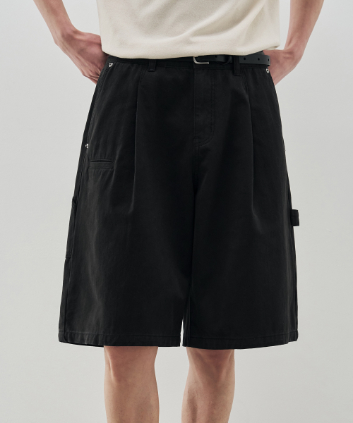 DRAW FIT（ドローフィット）の「【DRAW FIT×DAILY ROOM】ロバーストバミューダワイドチノパンツ【BLACK】（その他パンツ・メンズ・その他・X-LARGE/MEDIUM/LARGE）」の3枚目の写真
