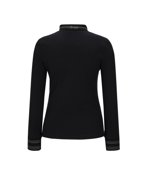 ANEW GOLF（アニューゴルフ）の「W KINT COLLAR L/TS_BK（ポロシャツ・レディース・その他・LARGE/MEDIUM/SMALL/X-SMALL）」の2枚目の写真
