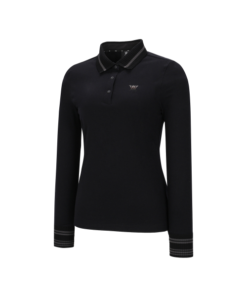 ANEW GOLF（アニューゴルフ）の「W KINT COLLAR L/TS_BK（ポロシャツ・レディース・その他・LARGE/MEDIUM/SMALL/X-SMALL）」の3枚目の写真