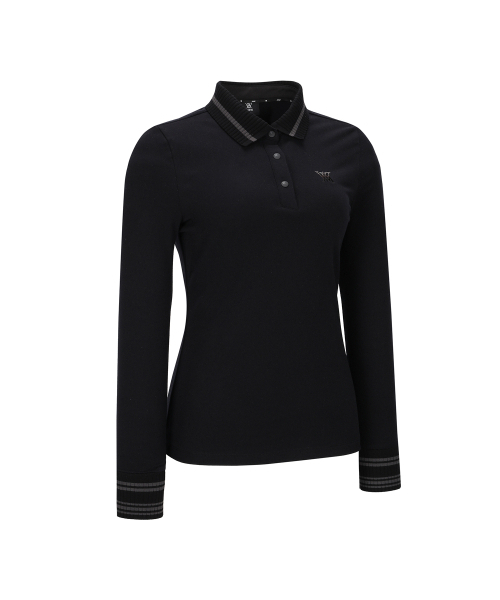 ANEW GOLF（アニューゴルフ）の「W KINT COLLAR L/TS_BK（ポロシャツ・レディース・その他・LARGE/MEDIUM/SMALL/X-SMALL）」の4枚目の写真