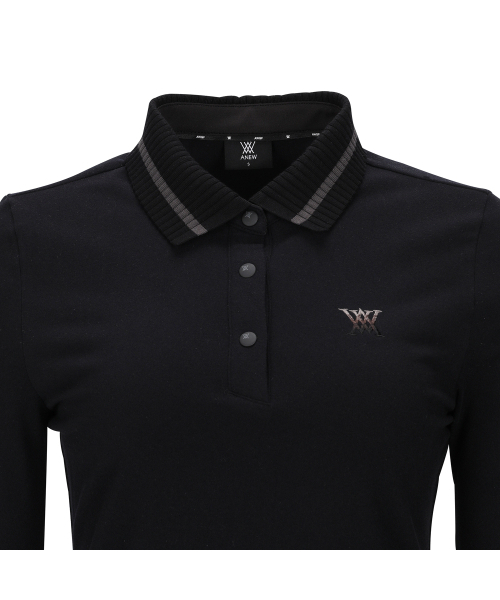 ANEW GOLF（アニューゴルフ）の「W KINT COLLAR L/TS_BK（ポロシャツ・レディース・その他・LARGE/MEDIUM/SMALL/X-SMALL）」の5枚目の写真