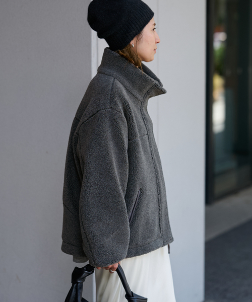 FRAMeWORK（フレームワーク）の「≪追加≫ウールボアスタンドブルゾン 2（ブルゾン・レディース・チャコールグレー/ベージュ/ネイビー・36/38）」の8枚目の写真