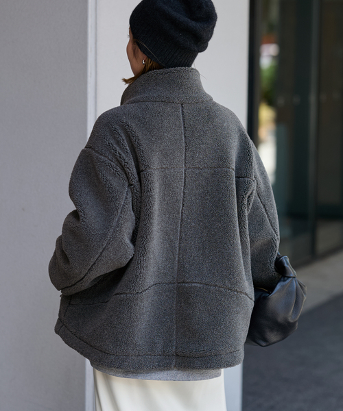 FRAMeWORK（フレームワーク）の「≪追加≫ウールボアスタンドブルゾン 2（ブルゾン・レディース・チャコールグレー/ベージュ/ネイビー・36/38）」の9枚目の写真