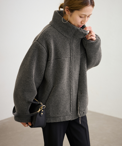 FRAMeWORK（フレームワーク）の「≪追加≫ウールボアスタンドブルゾン 2（ブルゾン・レディース・チャコールグレー/ベージュ/ネイビー・36/38）」の18枚目の写真