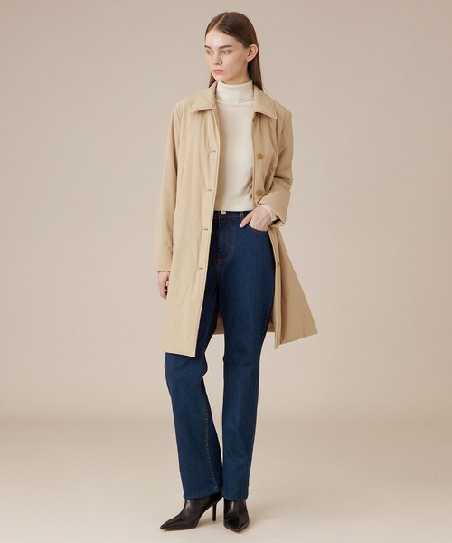 MACKINTOSH LONDON（マッキントッシュ ロンドン）の「【BANTON/バントン】ウールパディングタフタコート（ステンカラーコート・レディース・ベージュ/ブラック・40/38）」の9枚目の写真