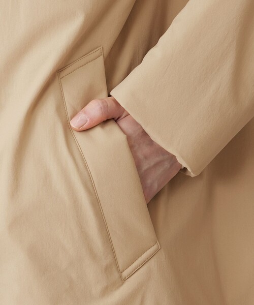 MACKINTOSH LONDON（マッキントッシュ ロンドン）の「【BANTON/バントン】ウールパディングタフタコート（ステンカラーコート・レディース・ベージュ/ブラック・40/38）」の3枚目の写真