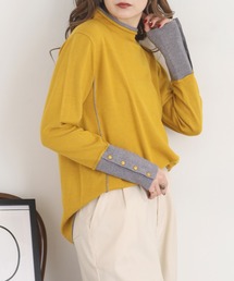 BRODIAEA ロールネック配色ニット