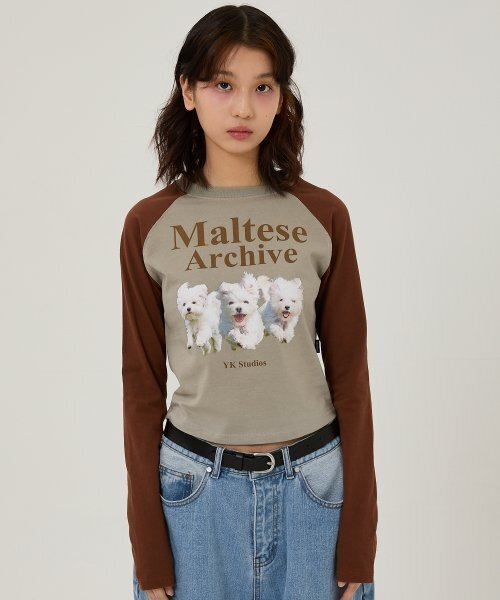 WaiKei(ワイケイ)の「マルチーズアーカイブ ラグランロングスリーブTシャツ ミント(Tシャツ/カットソー・レディース・その他・2/0)」の3枚目の写真