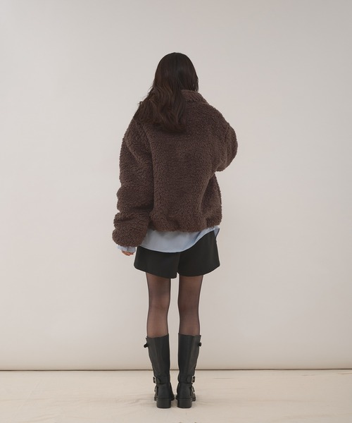 MUHET(ミュエータ)の「shaggy fleece blouson / シャギーフリースブルゾン(ブルゾン・レディース・チャコールグレー/ブラウン・SMALL/MEDIUM)」の17枚目の写真
