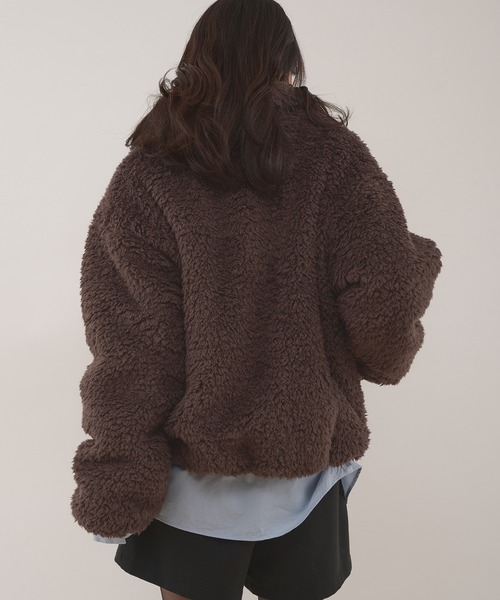 MUHET(ミュエータ)の「shaggy fleece blouson / シャギーフリースブルゾン(ブルゾン・レディース・チャコールグレー/ブラウン・SMALL/MEDIUM)」の14枚目の写真