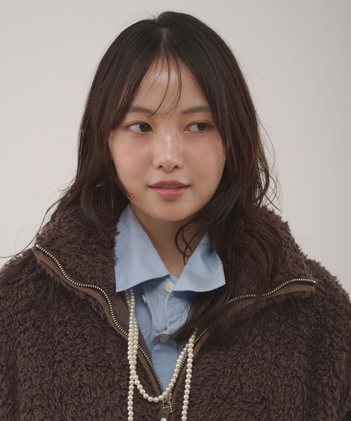 MUHET(ミュエータ)の「shaggy fleece blouson / シャギーフリースブルゾン(ブルゾン・レディース・チャコールグレー/ブラウン・SMALL/MEDIUM)」の9枚目の写真