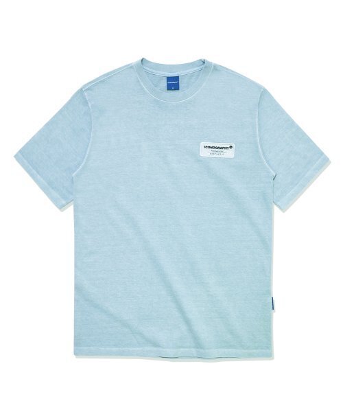 ICONOGRAPHY(アイコノグラフィー)の「PIGMENT LABEL TAGLINE RSBL(Tシャツ/カットソー・レディース・スカイブルー・MEDIUM/LARGE)」の2枚目の写真