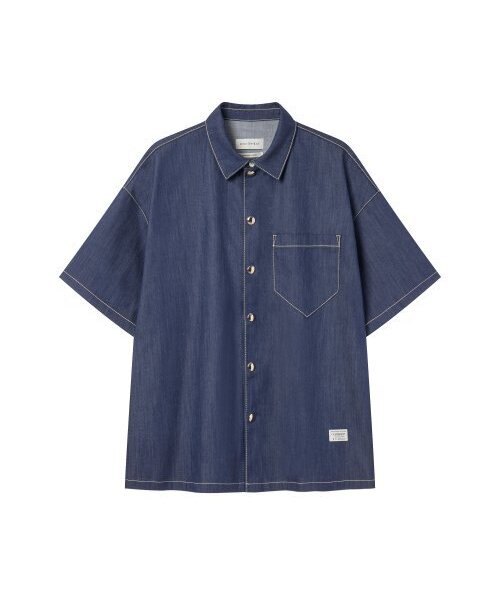 CONTEMENT(コンテメント)の「LYOCELL DENIM SNAP FRONT SHIRT(ポロシャツ・メンズ・インディゴブルー・MEDIUM/LARGE)」の4枚目の写真