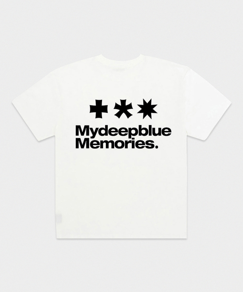 mydeepbluememories(マイディープブルーメモリーズ)の「Mm Symbol Logo T-Shirts (WHITE)(Tシャツ/カットソー・レディース・ホワイト・SMALL/MEDIUM/LARGE)」の1枚目の写真