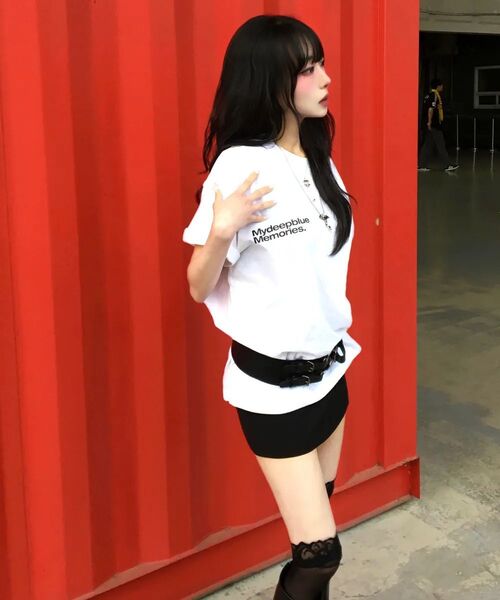 mydeepbluememories(マイディープブルーメモリーズ)の「Mm Symbol Logo T-Shirts (WHITE)(Tシャツ/カットソー・レディース・ホワイト・SMALL/MEDIUM/LARGE)」の6枚目の写真
