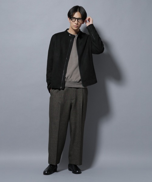 大人のワイドパンツ」シャークスキンイージースラックス（スラックス