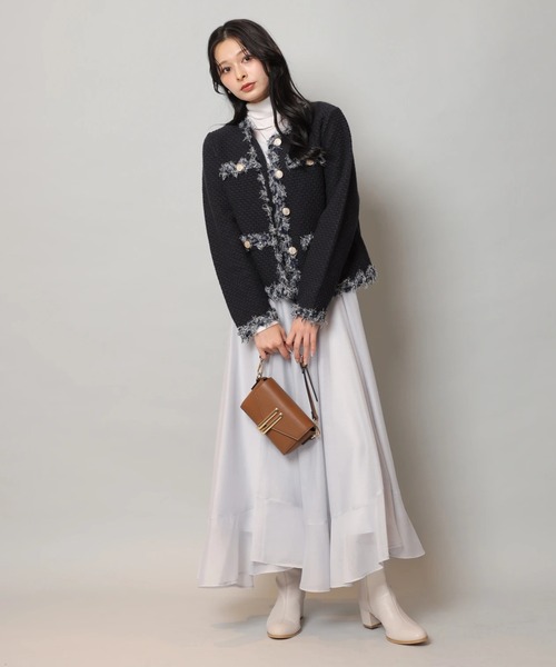 Apuweiser-riche（アプワイザーリッシェ）の「エアリー切替スカート（スカート・レディース・ブルーグレー/オフホワイト・2/1/0）」の10枚目の写真