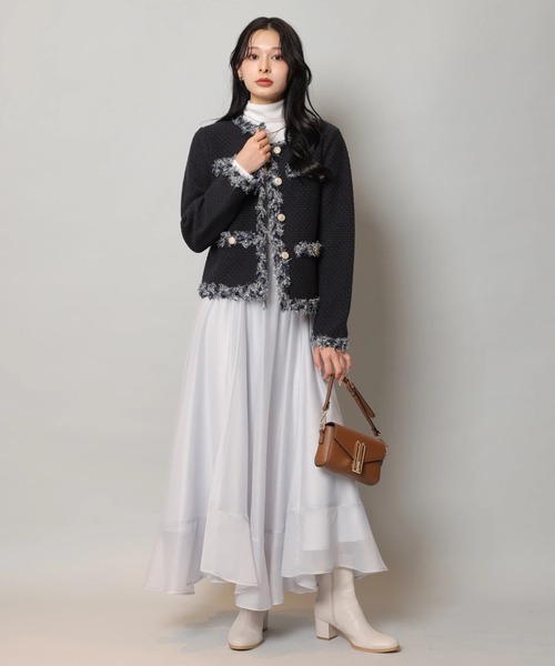 Apuweiser-riche（アプワイザーリッシェ）の「エアリー切替スカート（スカート・レディース・ブルーグレー/オフホワイト・2/1/0）」の12枚目の写真