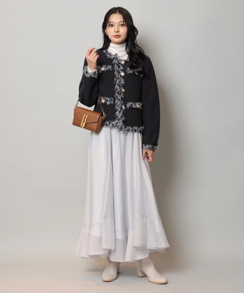 Apuweiser-riche（アプワイザーリッシェ）の「エアリー切替スカート（スカート・レディース・ブルーグレー/オフホワイト・2/1/0）」の14枚目の写真