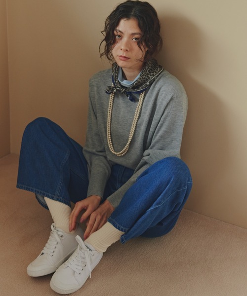 human woman(ヒューマンウーマン)の「◆ソフトデニムセミワイドパンツ(デニムパンツ・レディース・ホワイト/ブルー/ネイビー・SMALL/MEDIUM/LARGE)」の15枚目の写真