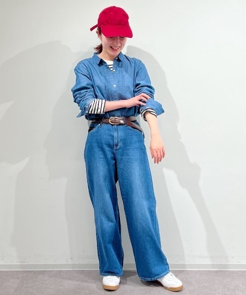 human woman(ヒューマンウーマン)の「◆ソフトデニムセミワイドパンツ(デニムパンツ・レディース・ホワイト/ブルー/ネイビー・SMALL/MEDIUM/LARGE)」の7枚目の写真