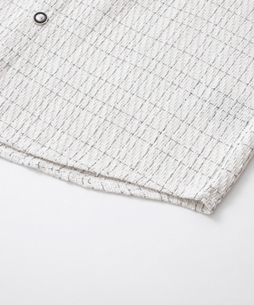 NOWLE(ノウル)の「【NOWLE】ツイードライク 織りチェック柄 長袖 シックボタン シャツ(シャツ/ブラウス・メンズ・ブラック/ホワイト・MEDIUM/LARGE/X-LARGE)」の17枚目の写真