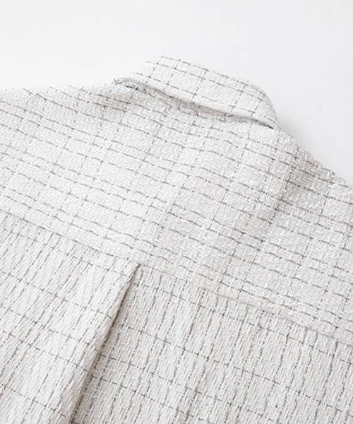 NOWLE(ノウル)の「【NOWLE】ツイードライク 織りチェック柄 長袖 シックボタン シャツ(シャツ/ブラウス・メンズ・ブラック/ホワイト・MEDIUM/LARGE/X-LARGE)」の18枚目の写真