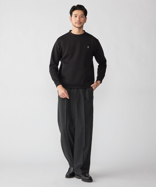 SHIPS(シップス)の「【WEB限定】SHIPS: コットンポリ ダブルニット ロングスリーブ クルーネック トレーナー (セットアップ対応)(スウェット・メンズ・ブラック/グレー/ベージュ・SMALL/MEDIUM/LARGE/X-LARGE)」の4枚目の写真