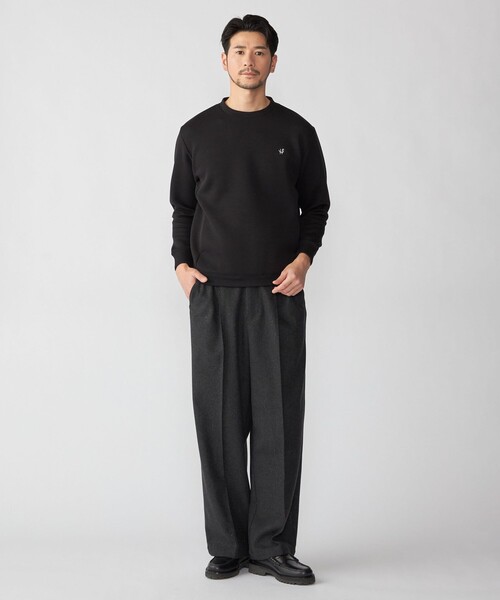 SHIPS(シップス)の「【WEB限定】SHIPS: コットンポリ ダブルニット ロングスリーブ クルーネック トレーナー (セットアップ対応)(スウェット・メンズ・ブラック/グレー/ベージュ・SMALL/MEDIUM/LARGE/X-LARGE)」の8枚目の写真