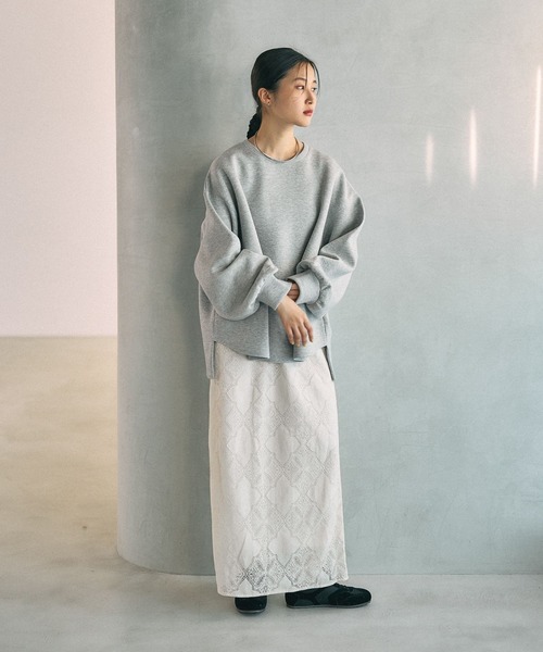 LEPSIM(レプシィム)の「パフエア刺繍プルオーバー 634638(スウェット・レディース・モカ/杢グレー/ピンク・FREE)」の14枚目の写真