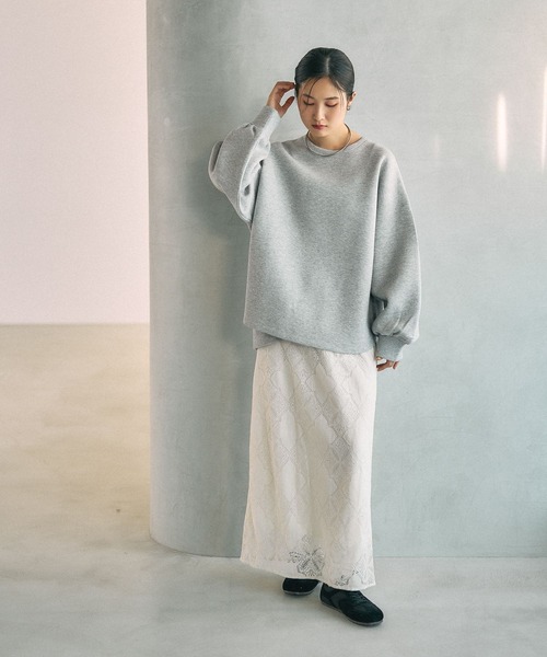 LEPSIM(レプシィム)の「パフエア刺繍プルオーバー 634638(スウェット・レディース・モカ/杢グレー/ピンク・FREE)」の15枚目の写真