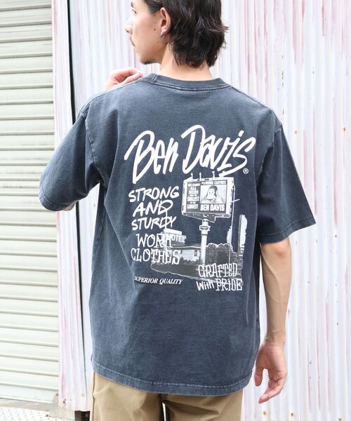 BEN DAVIS(ベンデイビス)の「【BEN DAVIS(ベンデイビス)】ROADSIDE VNTG TEE(UF) / Tシャツ クルーネック ワンポイント シンプル ユニセックス 加工(Tシャツ/カットソー・メンズ・ダークブラウン/レッド/ブラック・X-LARGE/LARGE/MEDIUM)」の2枚目の写真
