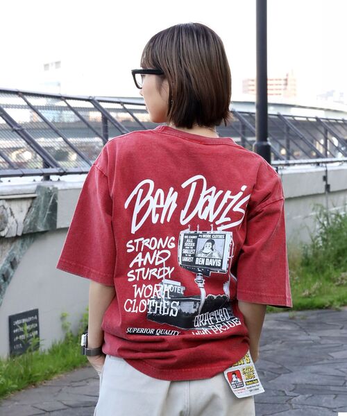 BEN DAVIS(ベンデイビス)の「【BEN DAVIS(ベンデイビス)】ROADSIDE VNTG TEE(UF) / Tシャツ クルーネック ワンポイント シンプル ユニセックス 加工(Tシャツ/カットソー・メンズ・ダークブラウン/レッド/ブラック・X-LARGE/LARGE/MEDIUM)」の5枚目の写真