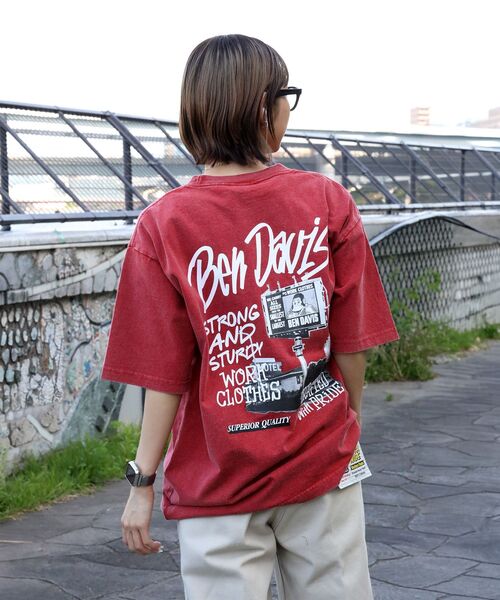 BEN DAVIS(ベンデイビス)の「【BEN DAVIS(ベンデイビス)】ROADSIDE VNTG TEE(UF) / Tシャツ クルーネック ワンポイント シンプル ユニセックス 加工(Tシャツ/カットソー・メンズ・ダークブラウン/レッド/ブラック・X-LARGE/LARGE/MEDIUM)」の9枚目の写真