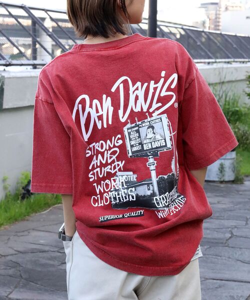 BEN DAVIS(ベンデイビス)の「【BEN DAVIS(ベンデイビス)】ROADSIDE VNTG TEE(UF) / Tシャツ クルーネック ワンポイント シンプル ユニセックス 加工(Tシャツ/カットソー・メンズ・ダークブラウン/レッド/ブラック・X-LARGE/LARGE/MEDIUM)」の10枚目の写真