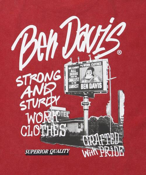 BEN DAVIS(ベンデイビス)の「【BEN DAVIS(ベンデイビス)】ROADSIDE VNTG TEE(UF) / Tシャツ クルーネック ワンポイント シンプル ユニセックス 加工(Tシャツ/カットソー・メンズ・ダークブラウン/レッド/ブラック・X-LARGE/LARGE/MEDIUM)」の22枚目の写真