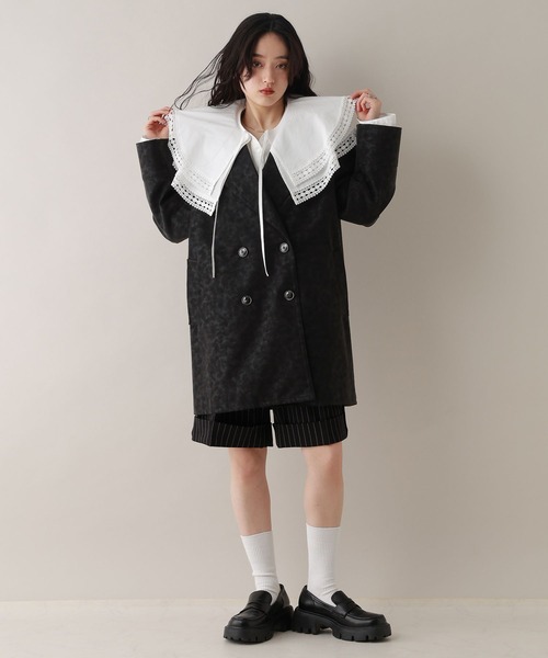 RAGEBLUE（レイジブルー）の「レザーダブルコート（テーラードジャケット・レディース・オフホワイト/ブラック・FREE）」の16枚目の写真