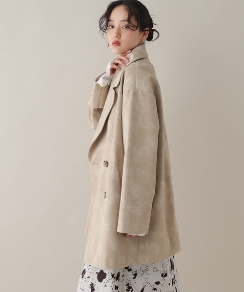 RAGEBLUE（レイジブルー）の「レザーダブルコート（テーラードジャケット・レディース・オフホワイト/ブラック・FREE）」の22枚目の写真