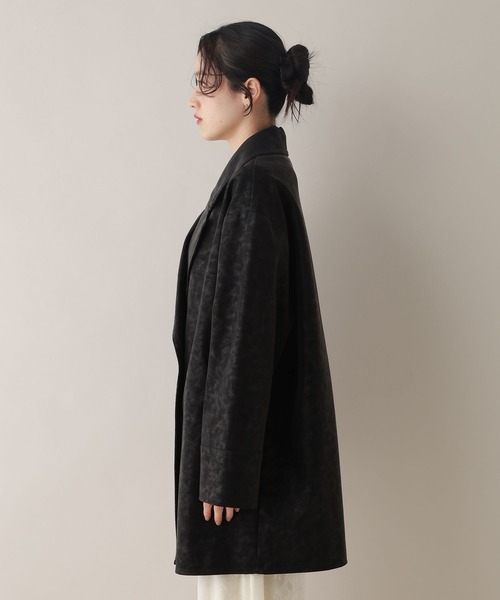 RAGEBLUE（レイジブルー）の「レザーダブルコート（テーラードジャケット・レディース・オフホワイト/ブラック・FREE）」の3枚目の写真