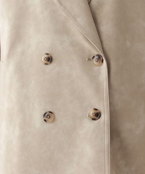 RAGEBLUE（レイジブルー）の「レザーダブルコート（テーラードジャケット・レディース・オフホワイト/ブラック・FREE）」の11枚目の写真